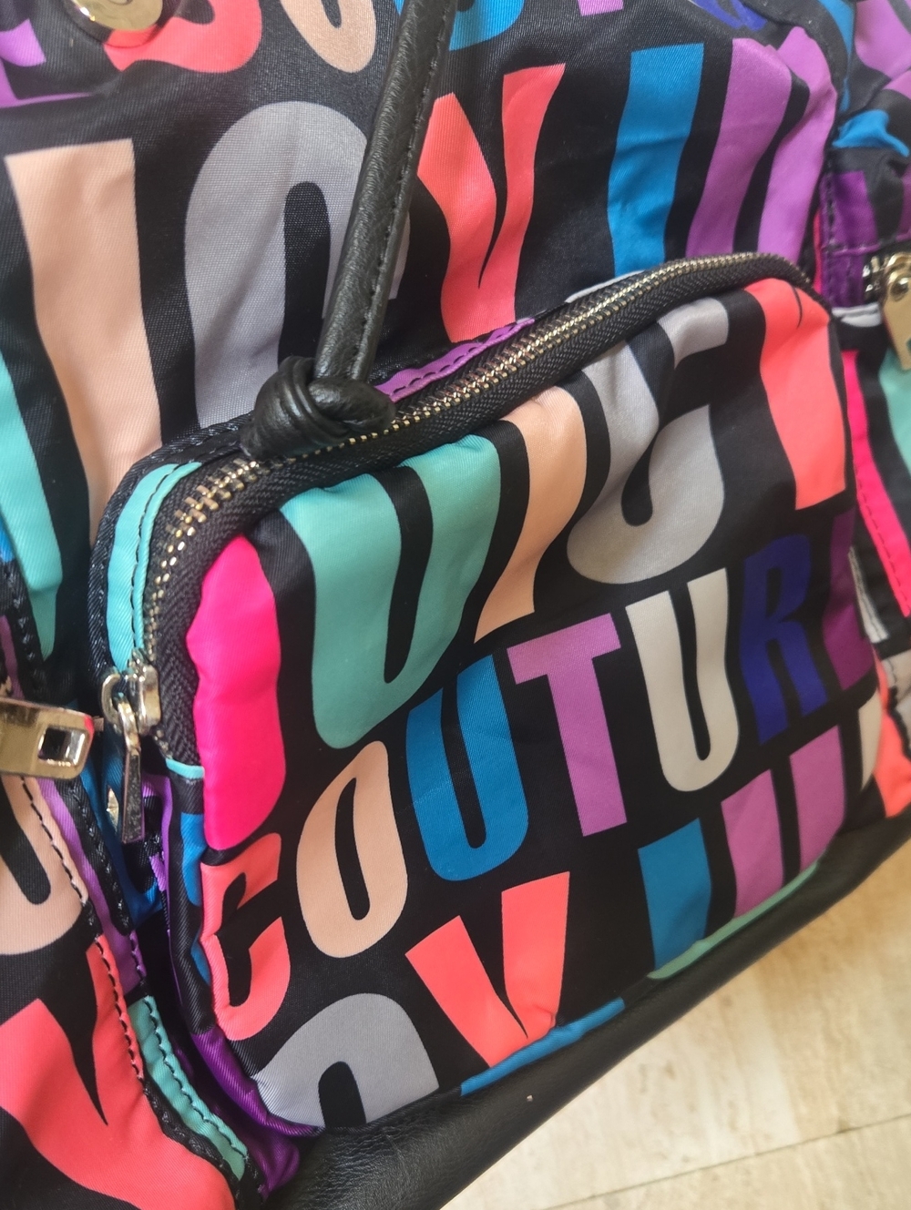 Juicy Couture Multi-Color Signature Multi-Zipper Backpack - Picture 4 of 10